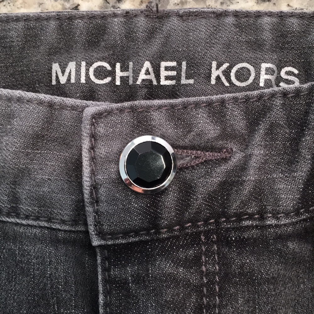 MICHAEL KORS GREY DENIUM LACE POCKET JEWEL JEANS - Picture 2 of 5